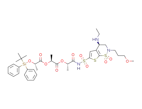 (2S)-1-[(1S)-1-({[(4R)-4-(ethylamino)-2-(3-methoxypropyl)-1,1-dioxo-2H,3H,4H-1λ6-thieno[3,2-e][1,2]thiazin-6-yl]sulfonyl}carbamoyl)ethoxy]-1-oxopropan-2-yl (2S)-2-[(tert-butyldiphenylsilyl)oxy]propanoate