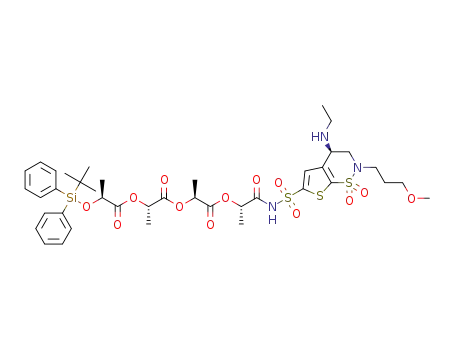 (2S)-1-{[(2S)-1-[(1S)-1-({[(4R)-4-(ethylamino)-2-(3-methoxypropyl)-1,1-dioxo-2H,3H,4H-1λ6-thieno[3,2-e][1,2]thiazin-6-yl]sulfonyl}carbamoyl)ethoxy]-1-oxopropan-2-yl]oxy}-1-oxopropan-2-yl (2S)-2-[(tert-butyldiphenylsilyl)oxy]propanoate