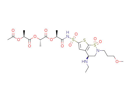 (2S)-1-[(1S)-1-({[(4R)-4-(ethylamino)-2-(3-methoxypropyl)-1,1-dioxo-2H,3H,4H-1λ6-thieno[3,2-c][1,2]thiazin-6-yl]sulfonyl}carbamoyl)ethoxy]-1-oxopropan-2-yl (2S)-2-(acetyloxy)propanoate