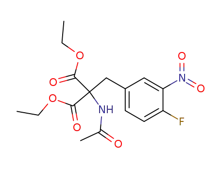 Molecular Structure of 20367-99-1 (Propanedioic acid, (acetylamino)[(4-fluoro-3-nitrophenyl)methyl]-,
diethyl ester)