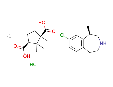 (R)-lorcaserin hydrochloride (1R,3S)-(+)-camphoric acid
