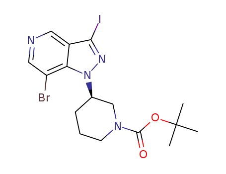 tert-butyl (R)-3-(7-bromo-3-iodo-1H-pyrazolo[4,3-c]pyridin-1-yl)piperidine-1-carboxylate