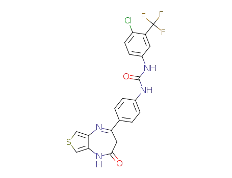1-(4-chloro-3-(trifluoromethyl)phenyl)-3-(4-(2-oxo-2,3-dihydro-1H-thieno[3,4-b][1,4]diazepin-4-yl)-phenyl)urea