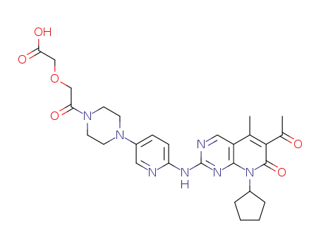 2-(2-(4-(6-((6-acetyl-8-cyclopentyl-5-methyl-7-oxo-7,8-dihydropyrido[2,3-d]pyrimidin-2-yl)amino)pyridin-3-yl)piperazin-1-yl)-2-oxoethoxy)acetic acid
