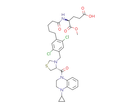 (4S)-4-[5-(2,5-dichloro-4-[[(4R)-4-[(4-cyclopropyl-1,2,3,4-tetrahydroquinoxalin-1-yl)carbonyl]-1,3-thiazolidin-3-yl]methyl]phenyl)pentanamido]-5-methoxy-5-oxopentanoic acid