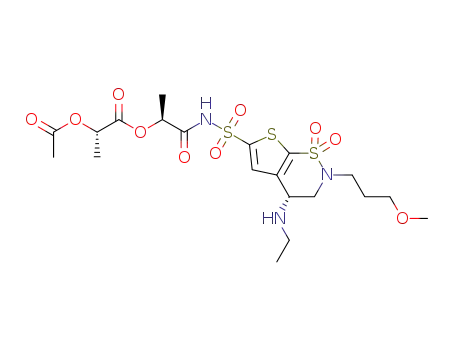 (S)-2-acetoxypropionic acid (S)-2-[4-ethylamino-2-(3-methoxypropyl)-1,1-dioxo-1,2,3,4-tetrahydro-1λ*6*-thieno[3,2-e][1,2]thiazine-6-sulfonylamino]-1-methyl-2-oxoethyl ester