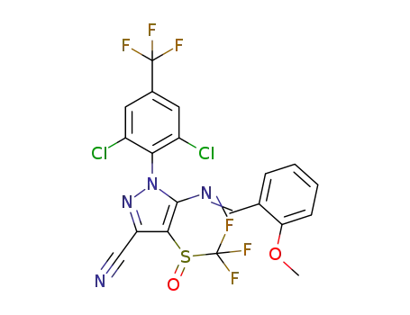1-(2,6-dichloro-4-(trifluoromethyl)phenyl)-5-((2-methoxybenzylidene)amino)-4-((trifluoromethyl)sulfinyl)-1H-pyrazole-3-carbonitrile