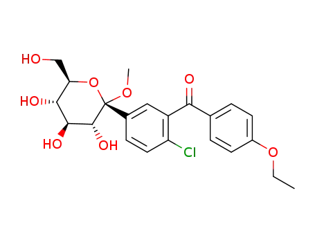 (2-chloro-5-((2S,3R,4S,5S,6R)-3,4,5-trihydroxy-6-(hydroxymethyl)-2-methoxytetrahydro-2H-pyran-2-yl)phenyl)(4-ethoxyphenyl)methanone