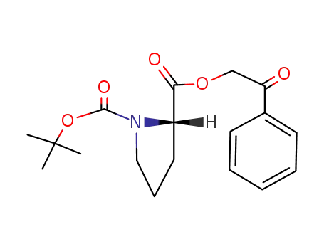 Molecular Structure of 110345-80-7 (1,2-Pyrrolidinedicarboxylic acid, 1-(1,1-dimethylethyl)
2-(2-oxo-2-phenylethyl) ester, (S)-)