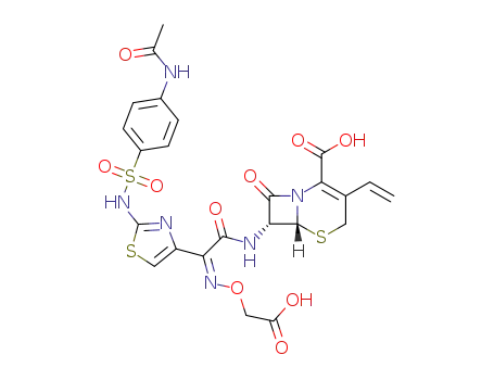 7-{2-[2-(4-acetylaminobenzenesulfonylamino)-thiazol-4-yl]-2-carboxymethoxyimino-acetylamino}-8-oxo-3-vinyl-5-thia-1-aza-bicyclo[4.2.0]oct-2-ene-2-carboxylic acid