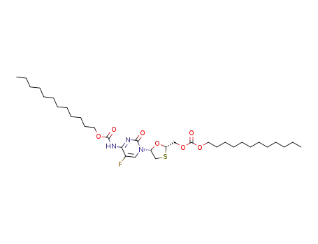 dodecyl (1-((2S,5R)-2-((((dodecyloxy)carbonyl)oxy)methyl)-1,3-oxathiolan-5-yl)-5-fluoro-2-oxo-1,2-dihydropyrimidin-4-yl)carbamate