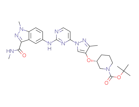tert-butyl (R)-3-((3-methyl-1-(2-((1-methyl-3-(methylcarbamoyl)-1H-indazol-5-yl)amino)pyrimidin-4-yl)-1H-pyrazol-4-yl)oxy)piperidine-1-carboxylate