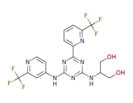 2-((4-(6-(trifluoromethyl)pyridin-2-yl)-6-((2-(trifluoromethyl)pyridin-4-yl)amino)-1,3,5-triazin-2-yl)amino)-1,3-propanediol