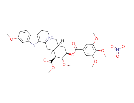 ent-11,17β-dimethoxy-16α-methoxycarbonyl-18α-(3,4,5-trimethoxy-benzoyloxy)-15β-yohimb-3-enium; nitrate