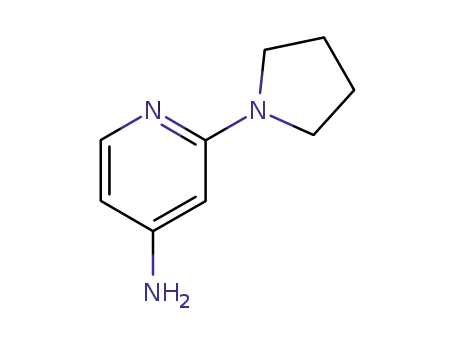 Molecular Structure of 35981-63-6 (2-(pyrrolidin-1-yl)pyridin-4-aMine)