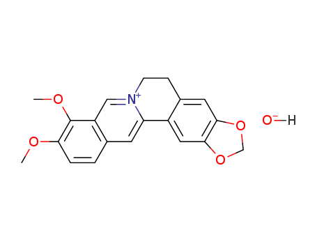 Benzog-1,3-benzodioxolo5,6-aquinolizinium, 5,6-dihydro-9,10-dimethoxy-, hydroxide