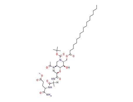 N-<2-O-<2-acetamido-N-(tert-butoxycarbonyl)-1,2,3,5-tetradeoxy-1,5-imino-6-O-octadecanoyl-D-glucitol-3-yl>-D-lactoyl>-L-alanyl-D-isoglutamine methyl ester