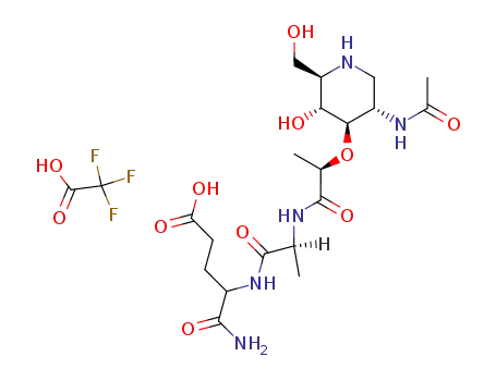 Molecular Structure of 131432-97-8 (N-(2-O-(2-acetamido-1,2,3,5-tetradeoxy-1,5-iminoglucitol-3-yl)lactoyl)alanyl-isoglutamine)