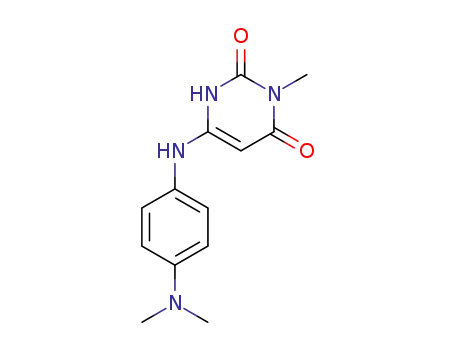 Molecular Structure of 83983-31-7 (2,4(1H,3H)-Pyrimidinedione,
6-[[4-(dimethylamino)phenyl]amino]-3-methyl-)