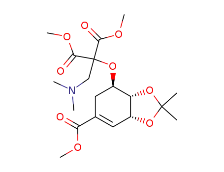 2-Dimethylaminomethyl-2-((3aS,4R,7aR)-6-methoxycarbonyl-2,2-dimethyl-3a,4,5,7a-tetrahydro-benzo[1,3]dioxol-4-yloxy)-malonic acid dimethyl ester