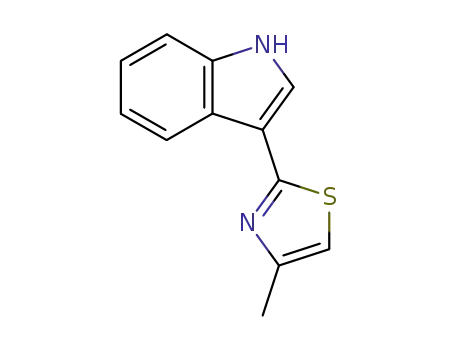 Molecular Structure of 93588-10-4 (1H-Indole, 3-(4-methyl-2-thiazolyl)-)