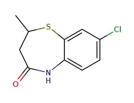 Molecular Structure of 110766-90-0 (1,5-Benzothiazepin-4(5H)-one, 8-chloro-2,3-dihydro-2-methyl-)