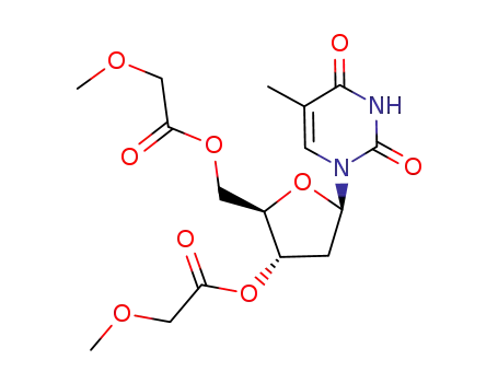 Molecular Structure of 92447-12-6 ([(2R,3S,5R)-3-(2-methoxyacetyl)oxy-5-(5-methyl-2,4-dioxo-pyrimidin-1-yl)oxolan-2-yl]methyl 2-methoxyacetate)