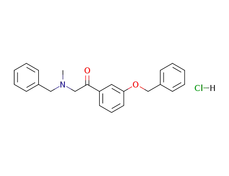 Molecular Structure of 122709-70-0 (Ethanone, 2-[methyl(phenylmethyl)amino]-1-[3-(phenylmethoxy)phenyl]-,
hydrochloride)