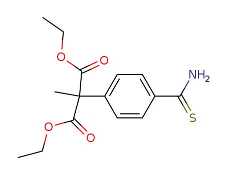 Molecular Structure of 132483-78-4 (Propanedioic acid, [4-(aminothioxomethyl)phenyl]methyl-, diethyl ester)
