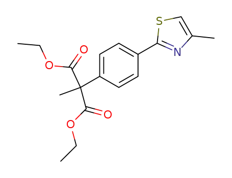 Molecular Structure of 138569-11-6 (Propanedioic acid, methyl[4-(4-methyl-2-thiazolyl)phenyl]-, diethyl ester)