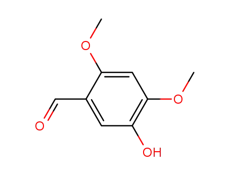 Molecular Structure of 80832-63-9 (Benzaldehyde, 5-hydroxy-2,4-dimethoxy-)