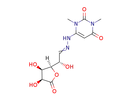 6-{N'-[(S)-2-((2R,3R,4S)-3,4-Dihydroxy-5-oxo-tetrahydro-furan-2-yl)-2-hydroxy-eth-(Z)-ylidene]-hydrazino}-1,3-dimethyl-1H-pyrimidine-2,4-dione