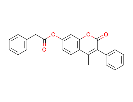 Molecular Structure of 112030-33-8 (Benzeneacetic acid, 4-methyl-2-oxo-3-phenyl-2H-1-benzopyran-7-yl
ester)