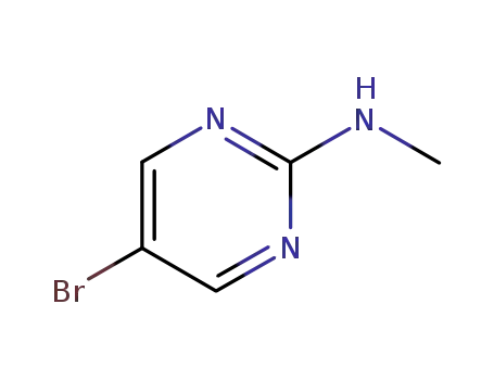 Molecular Structure of 31402-54-7 (5-BROMO-2-(METHYLAMINO)PYRIMIDINE)