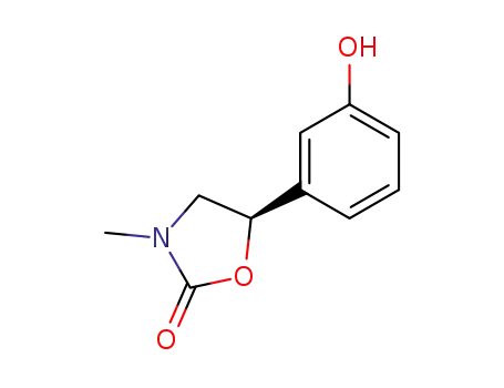 Molecular Structure of 110193-49-2 ((R)-5-(3-Hydroxyphenyl)-3-methyl-2-oxazolidinone)