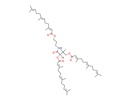 (2E,6E)-3,7,11-Trimethyl-dodeca-2,6,10-trienoic acid (R)-2,2-dimethyl-3-((2E,6E)-3,7,11-trimethyl-dodeca-2,6,10-trienoyloxy)-1-[3-((2E,6E)-3,7,11-trimethyl-dodeca-2,6,10-trienoyloxy)-propylcarbamoyl]-propyl ester