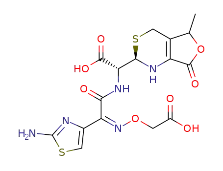 (Z)-<(2-amino-4-thiazolyl)<<(R)-carboxy<(2R,5RS)-5-methyl-7-oxo-1,2,5,7-tetrahydro-4H-furo<3,4-d><1,3>thiazin-2-yl>methyl>carbamoyl>methyleneaminooxy>acetic acid