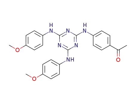 2,4-bis(4’-methoxyphenylamino)-6-(4’-acetylphenylamino) s-triazine