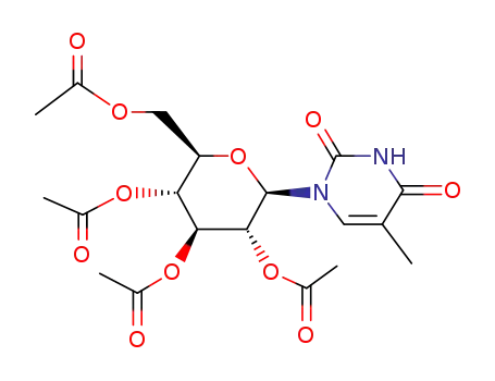 2,4(1H,3H)-Pyrimidinedione,5-methyl-1-(2,3,4,6-tetra-O-acetyl-b-D-glucopyranosyl)- cas  3180-74-3