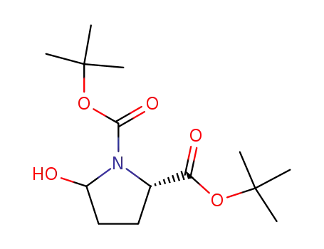 Molecular Structure of 228579-90-6 (1,2-Pyrrolidinedicarboxylic acid, 5-hydroxy-, bis(1,1-dimethylethyl)
ester, (2S)-)