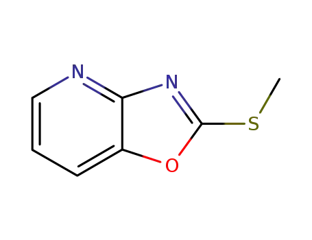Molecular Structure of 169205-95-2 (2-(METHYLTHIO)OXAZOLO[4,5-B]PYRIDINE)