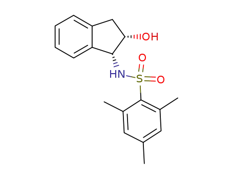 Molecular Structure of 175848-32-5 (Benzenesulfonamide,
N-[(1R,2S)-2,3-dihydro-2-hydroxy-1H-inden-1-yl]-2,4,6-trimethyl-)
