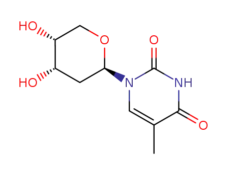 Molecular Structure of 13091-56-0 (1-(2-Deoxy-β-D-ribopyranosyl)thymine)