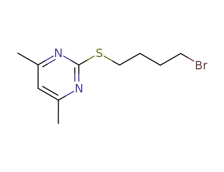 Molecular Structure of 15018-33-4 (Pyrimidine, 2-[(4-bromobutyl)thio]-4,6-dimethyl-)