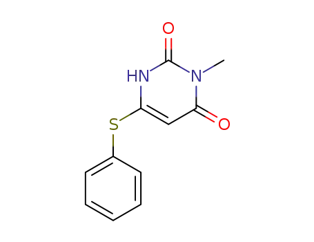 Molecular Structure of 69139-08-8 (2,4(1H,3H)-Pyrimidinedione, 3-methyl-6-(phenylthio)-)