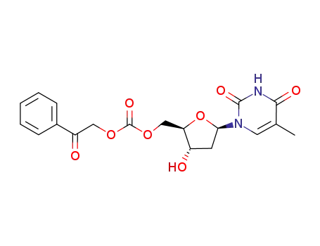 Molecular Structure of 252979-74-1 (Thymidine, 5'-(2-oxo-2-phenylethyl carbonate))
