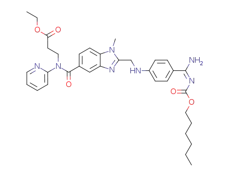 ethyl N-[(2-{[(4-{N'-[(hexyloxy)carbonyl]carbamimidoyl}phenyl)amino]methyl}-1-methyl-1H-benzimidazol-5-yl)carbonyl]-N-pyridin-2-yl-beta-alaninate