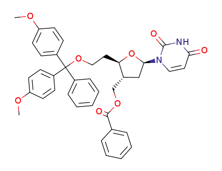 Benzoic acid (2R,3R,5R)-2-{2-[bis-(4-methoxy-phenyl)-phenyl-methoxy]-ethyl}-5-(2,4-dioxo-3,4-dihydro-2H-pyrimidin-1-yl)-tetrahydro-furan-3-ylmethyl ester