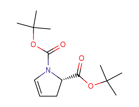 Molecular Structure of 501096-37-3 (1H-Pyrrole-1,2-dicarboxylic acid, 2,3-dihydro-, bis(1,1-dimethylethyl)
ester, (2S)-)