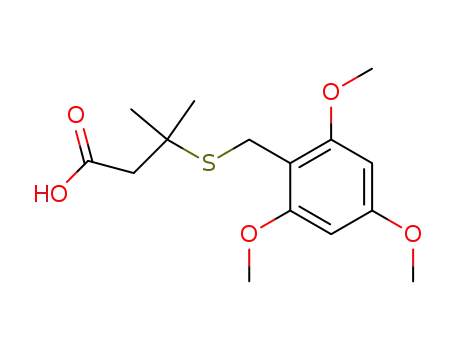 Molecular Structure of 194596-99-1 (Butanoic acid, 3-methyl-3-[[(2,4,6-trimethoxyphenyl)methyl]thio]-)